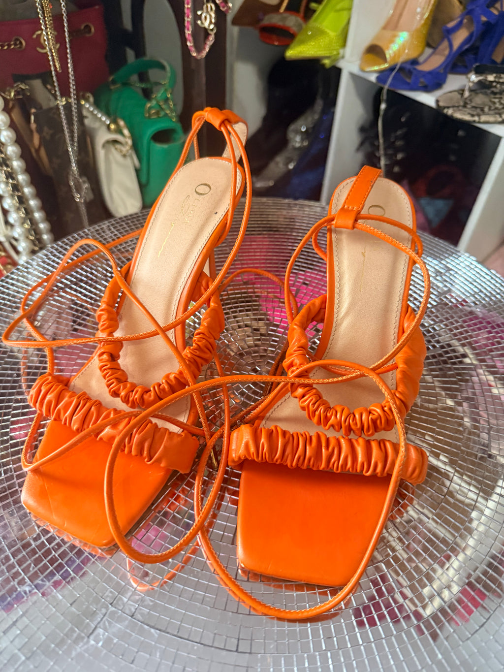 orange🍊strappy sandals 8.5
