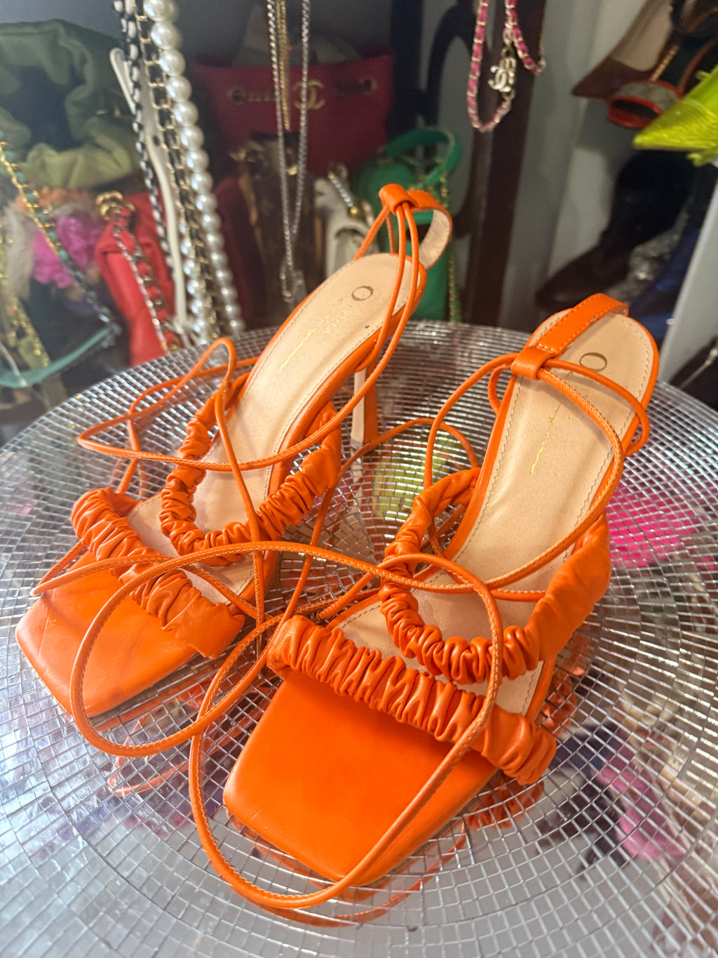 orange🍊strappy sandals 8.5