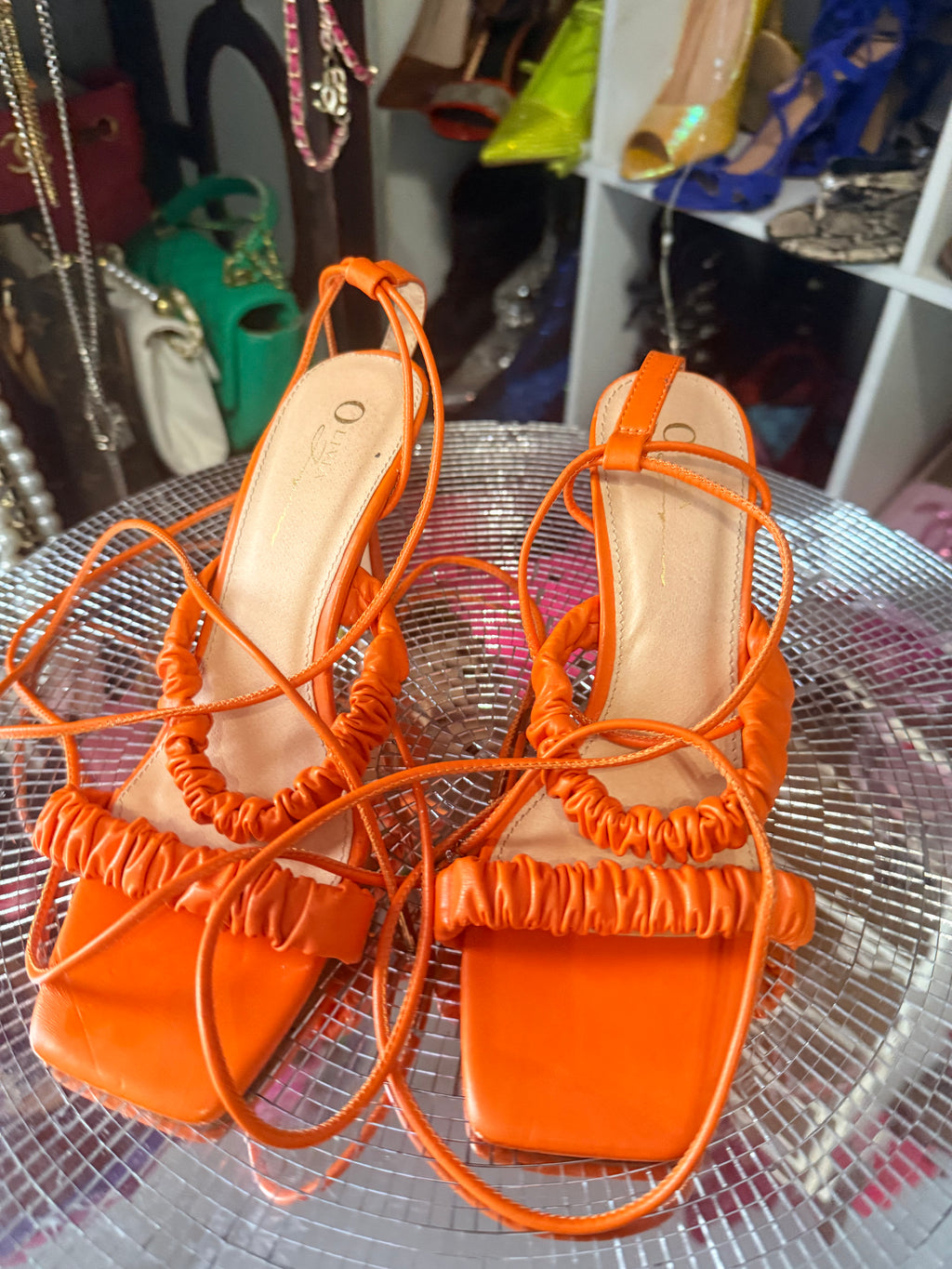 orange🍊strappy sandals 8.5