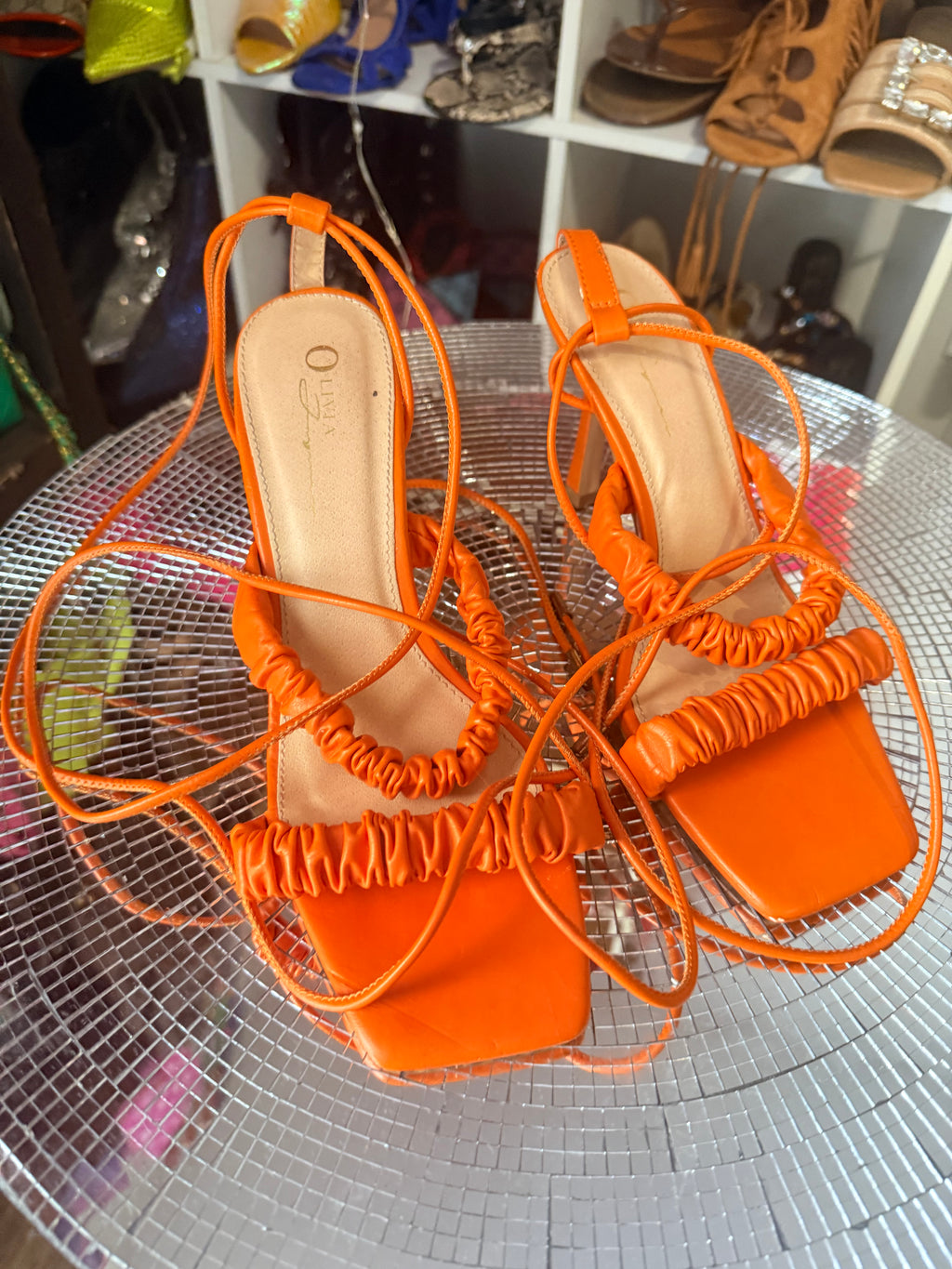 orange🍊strappy sandals 8.5