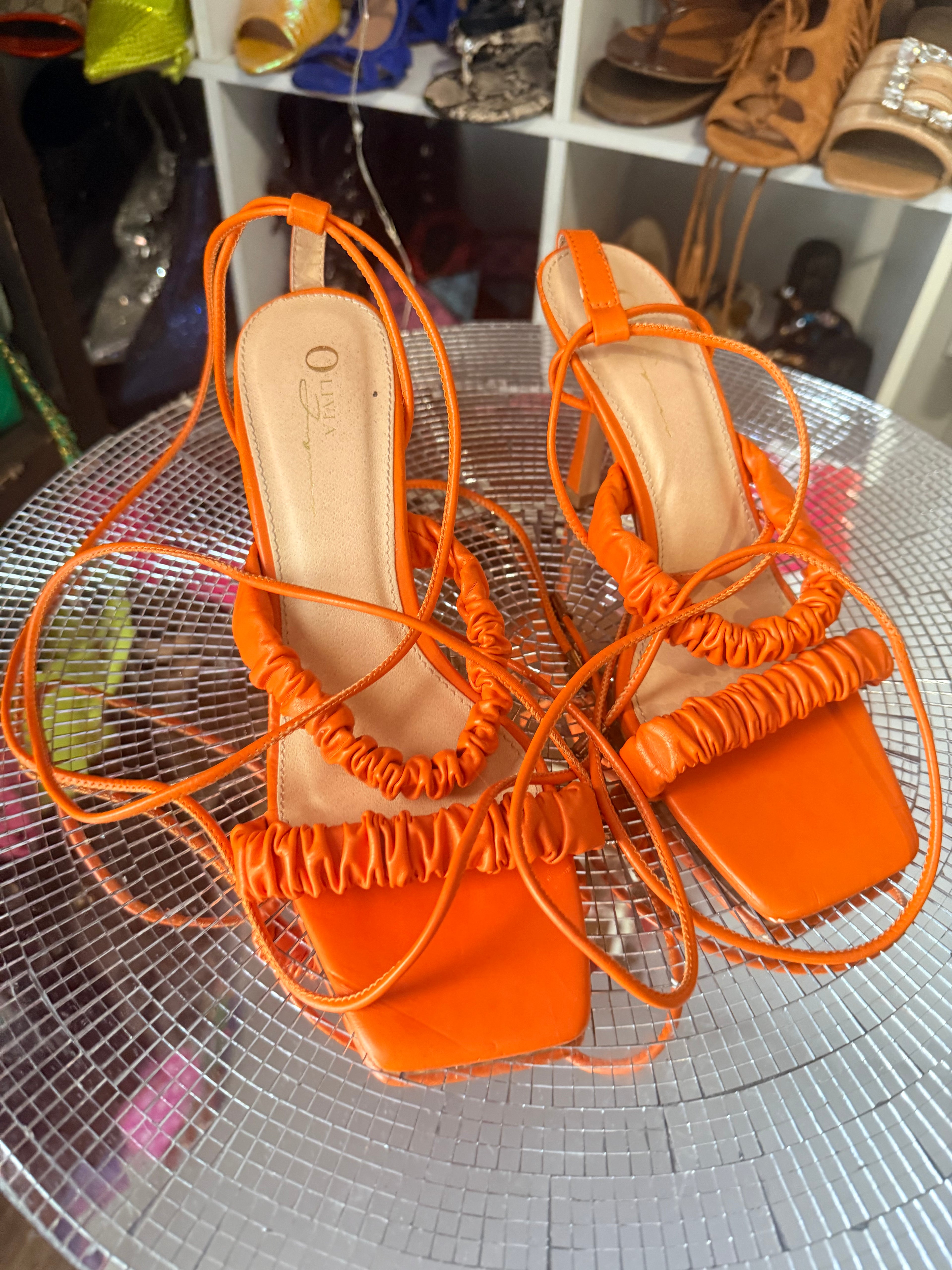 orange🍊strappy sandals 8.5