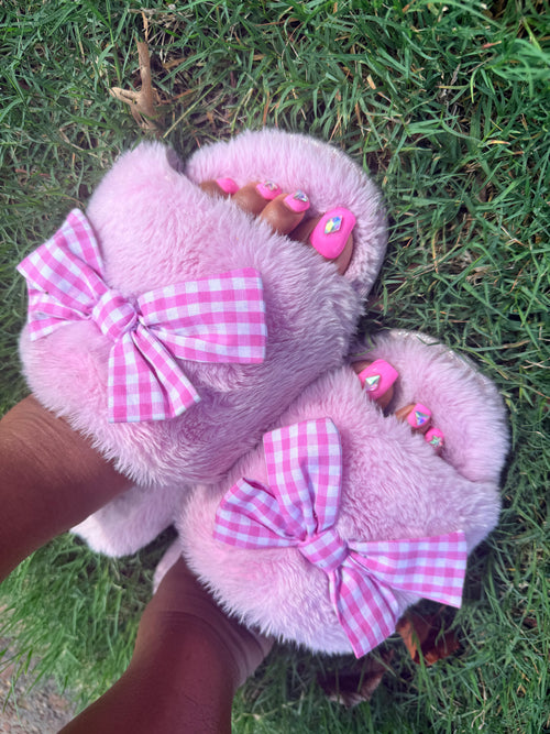 BOW pink house slippers💕