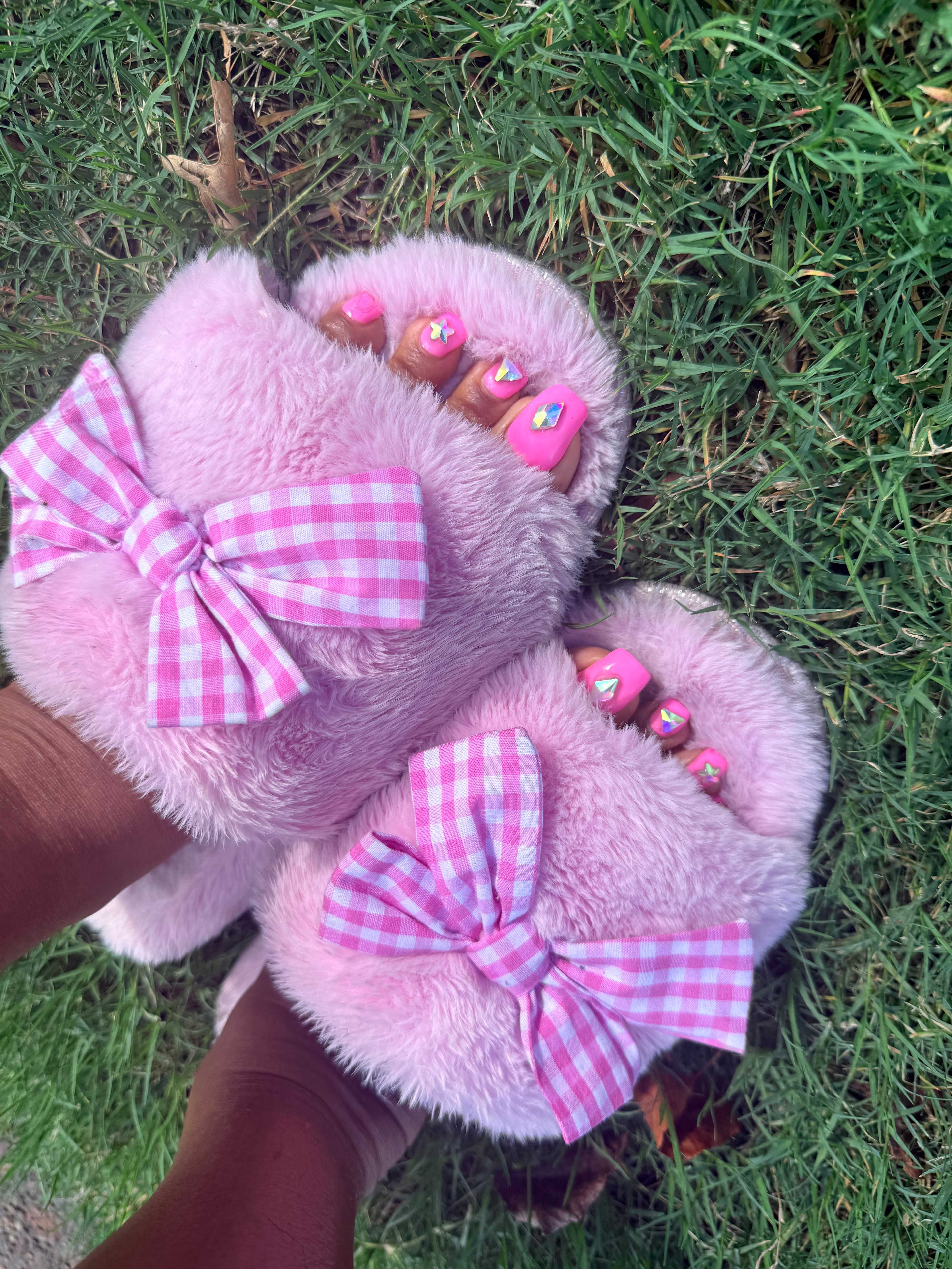 BOW pink house slippers💕